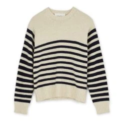 Saga Sartuul Wool Striped Jumper | Ecru
