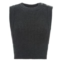 Everdine Merino Sleeveless Jumper - Women's Collection | Charcoal Grey