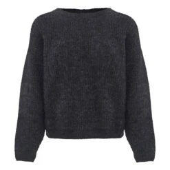 American Vintage East Alpaca Crew Neck Jumper | Marled Charcoal Grey