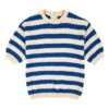 Bobo Choses Striped Knit Short Sleeve Sweater | Ecru
