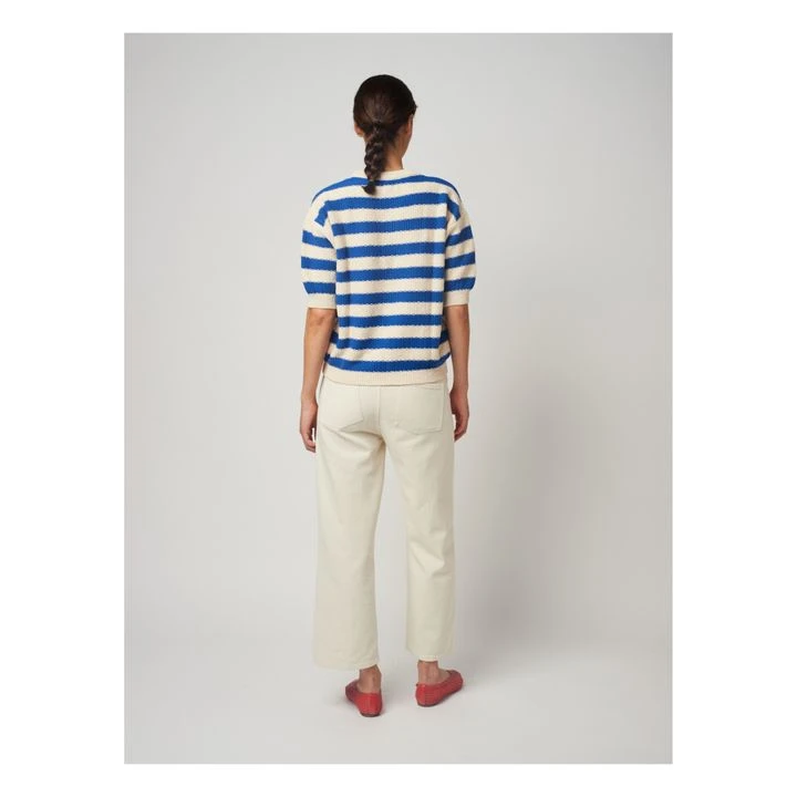Bobo Choses Striped Knit Short Sleeve Sweater | Ecru 7 Bobo Choses Striped Knit Short Sleeve Sweater | Ecru - Image 5