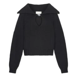 Organic Cotton Polo Neck Jumper | Black