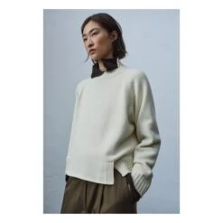 Merino Wool And Cashmere Asymmetrical Neckline Jumper | Natural -A.P.C. Store unnamed file 1412