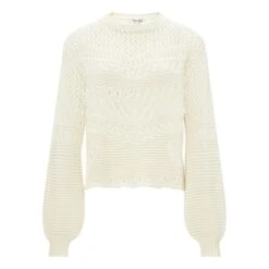 Crochet Knit Sweater | Ecru