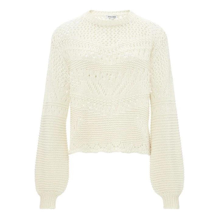 Crochet Knit Sweater | Ecru 3 Crochet Knit Sweater | Ecru