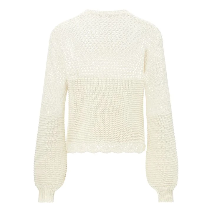 Crochet Knit Sweater | Ecru 4 Crochet Knit Sweater | Ecru - Image 2