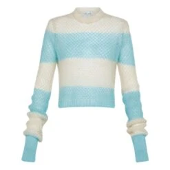 FORTE_FORTE Striped Mohair Jumper | Blue