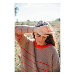 Organic Cotton Striped Sweater | Taupe Brown -A.P.C. Store unnamed file 1479