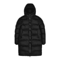 Rains Long Hooded Puffer Jacket | Black