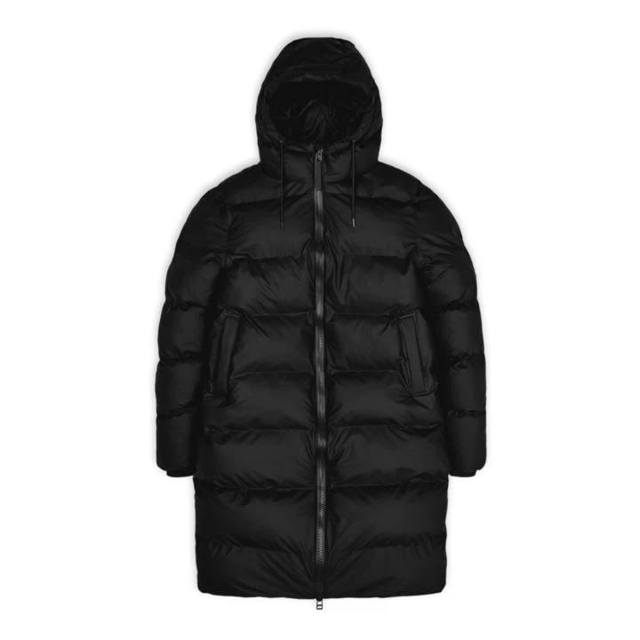 Rains Long Hooded Puffer Jacket | Black 3 Rains Long Hooded Puffer Jacket | Black