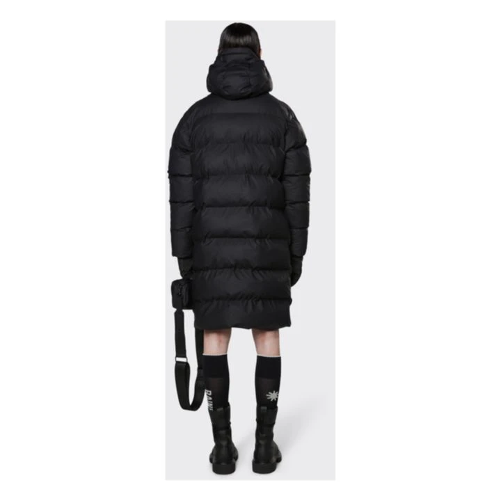 Rains Long Hooded Puffer Jacket | Black 6 Rains Long Hooded Puffer Jacket | Black - Image 4