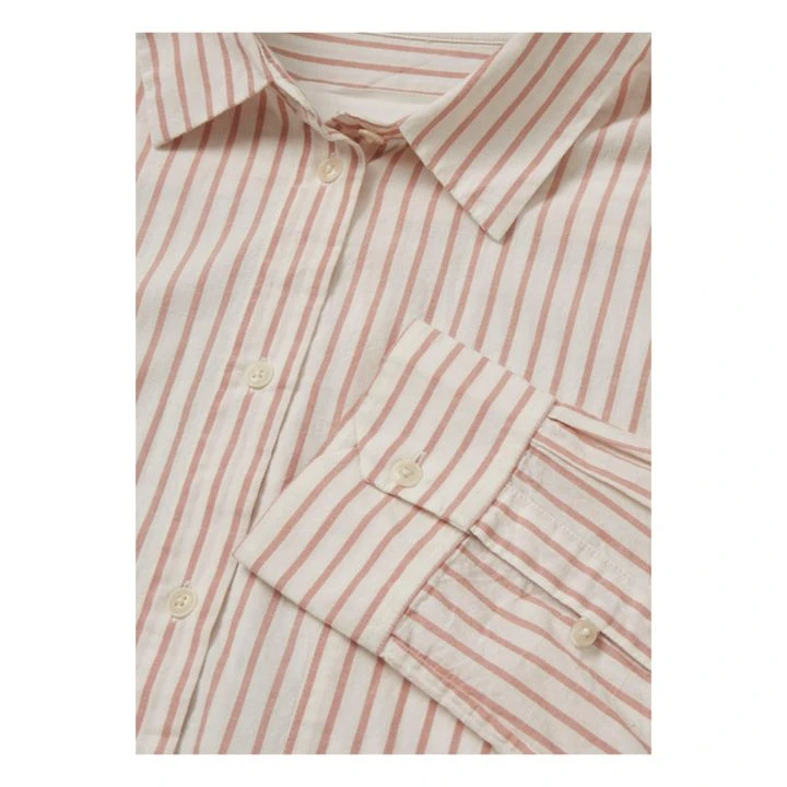 Lala Striped Organic Cotton Shirt | Rosewood 7 Lala Striped Organic Cotton Shirt | Rosewood - Image 5