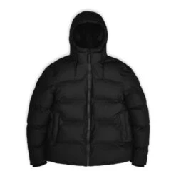 Rains Hooded Puffer Jacket | Black