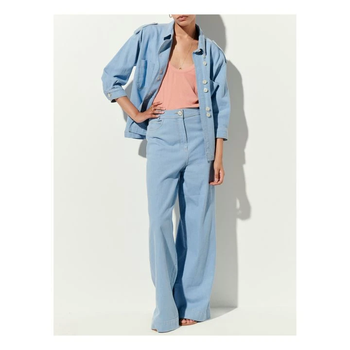 James Cotton And Linen Shirt | Light Blue 5 James Cotton And Linen Shirt | Light Blue - Image 3