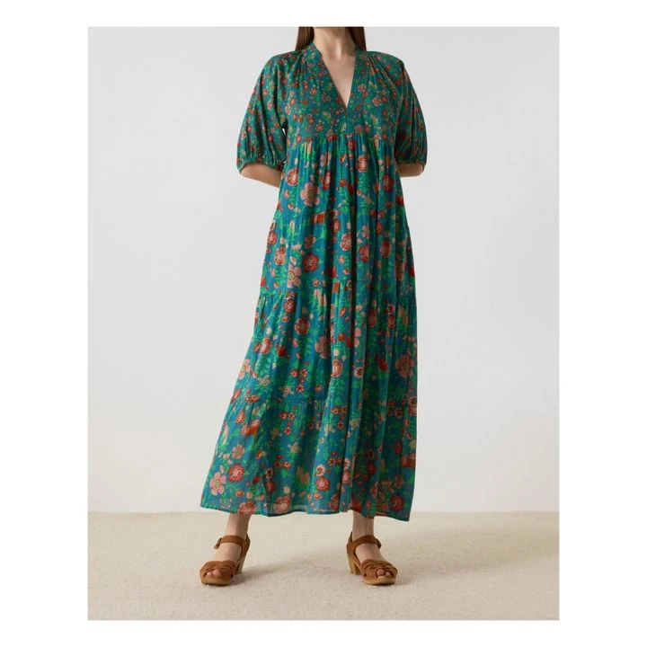 LEON & HARPER Organic Cotton Rizi Gipsy Dress | Green 3 LEON & HARPER Organic Cotton Rizi Gipsy Dress | Green - Image 2