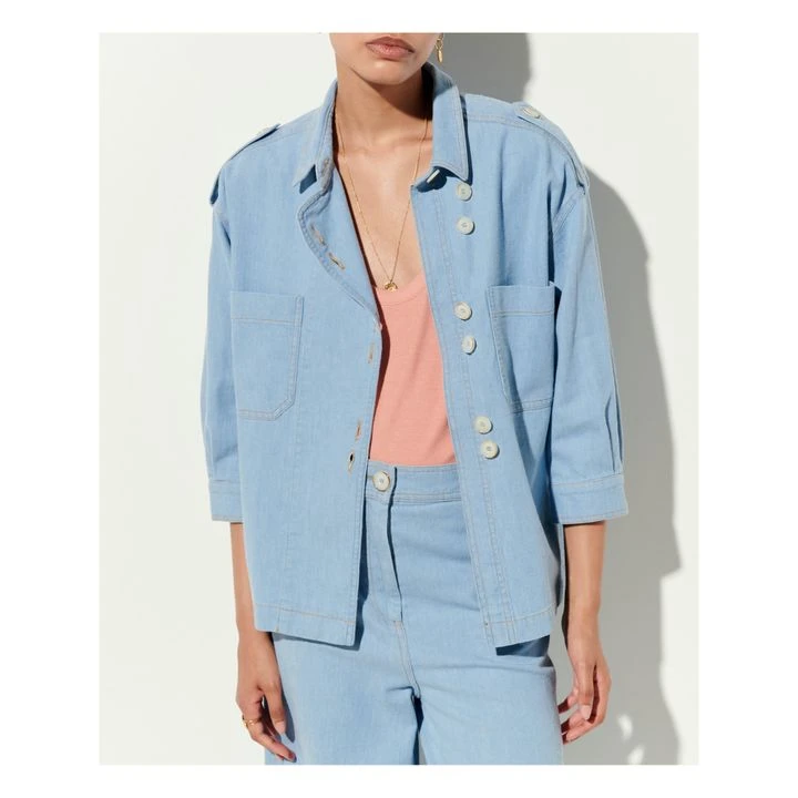 James Cotton And Linen Shirt | Light Blue 6 James Cotton And Linen Shirt | Light Blue - Image 4