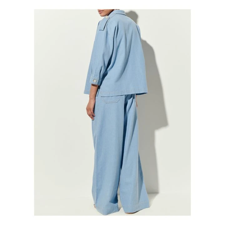 James Cotton And Linen Shirt | Light Blue 9 James Cotton And Linen Shirt | Light Blue - Image 7