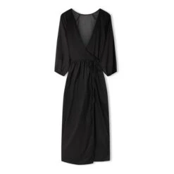 Organic Cotton Wrap Dress | Black