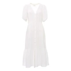 Lennox Cotton Gauze Dress | White