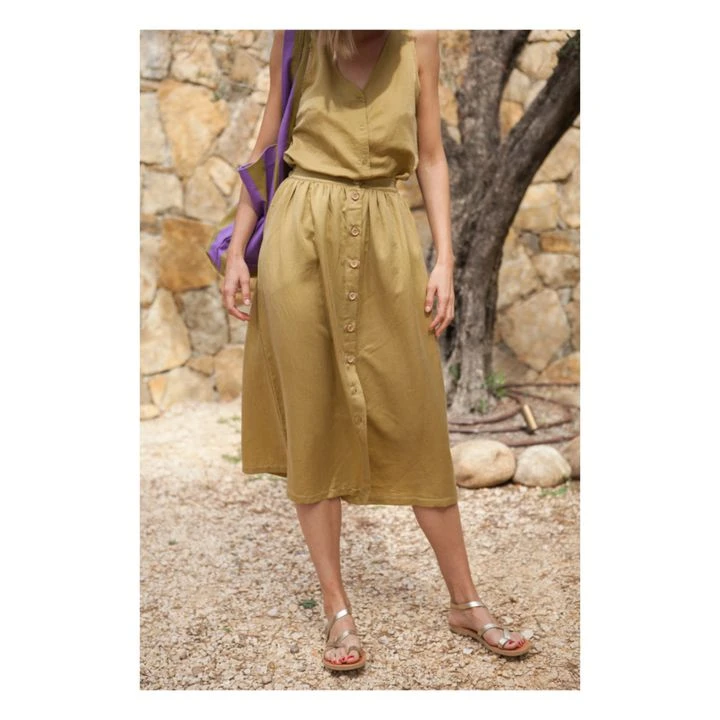 Marlot X Smallable Exclusive - Minette Silk Midi Skirt - Women’s Collection | Ochre 4 Marlot X Smallable Exclusive - Minette Silk Midi Skirt - Women’s Collection | Ochre - Image 2