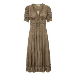 ULLA JOHNSON Carine Dress | Taupe Brown