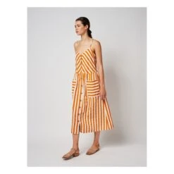Bobo Choses Linen And Cotton Striped Strappy Dress | Orange 14 Bobo Choses Linen And Cotton Striped Strappy Dress | Orange -A.P.C. Store unnamed file 1740