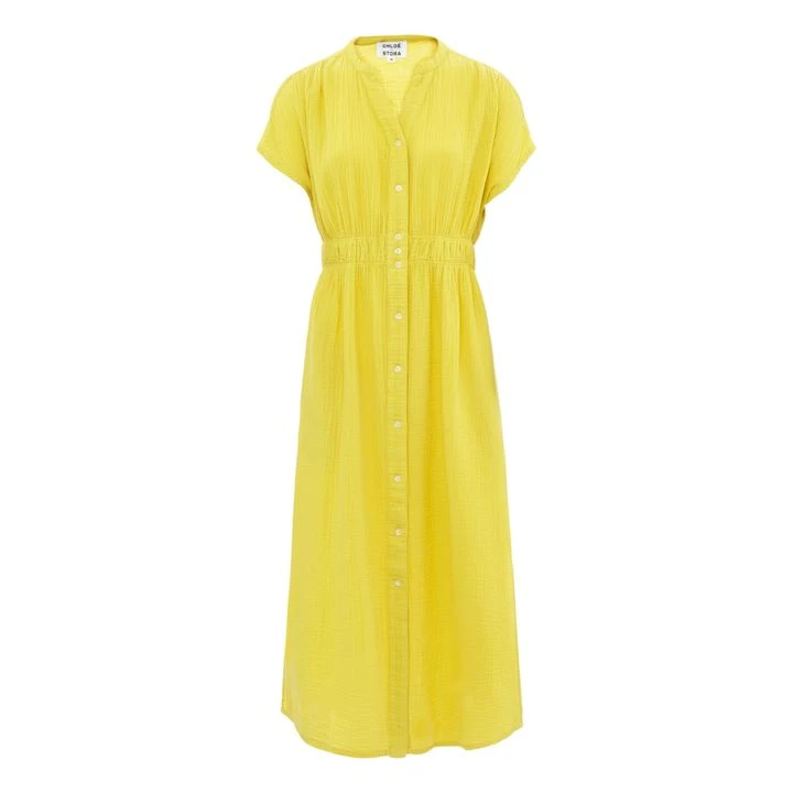 Nara Double Cotton Gauze Dress | Lemon Yellow 3 Nara Double Cotton Gauze Dress | Lemon Yellow