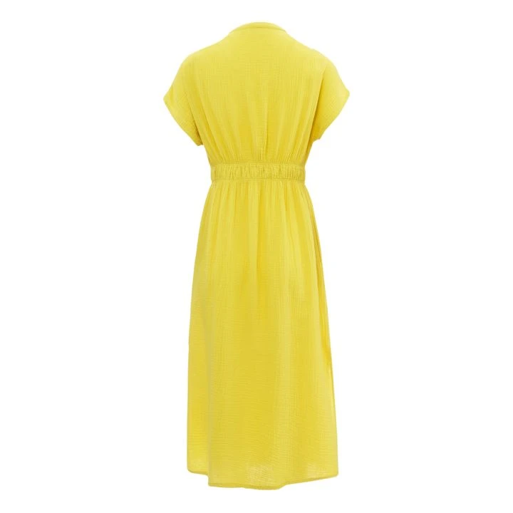 Nara Double Cotton Gauze Dress | Lemon Yellow 7 Nara Double Cotton Gauze Dress | Lemon Yellow - Image 5