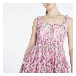 Ganni Georgette Pleated Smock Dress | Pink -A.P.C. Store unnamed file 1839