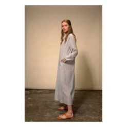 Cotton Khadi Mexican Embroidered Dress | Blue -A.P.C. Store unnamed file 1849