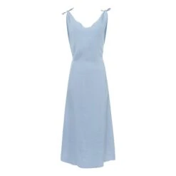 The Knot Linen Dress | Blue