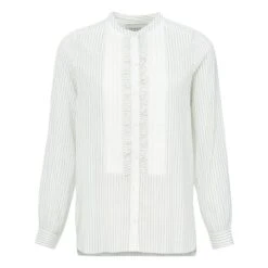 Khadi Unicycle Striped Cotton Shirt | White