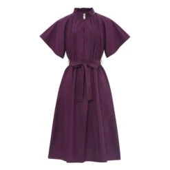 Diane Cotton Poplin Dress | Purple