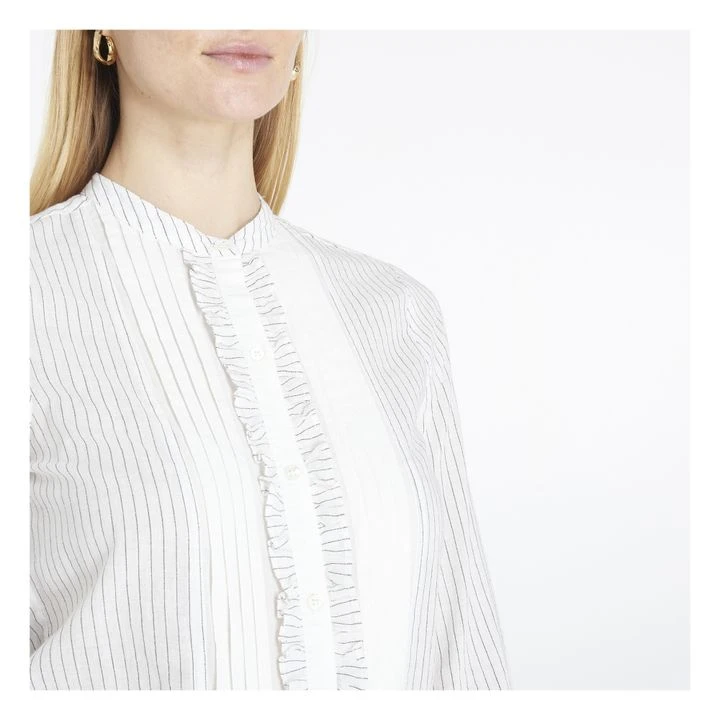 Khadi Unicycle Striped Cotton Shirt | White 5 Khadi Unicycle Striped Cotton Shirt | White - Image 3