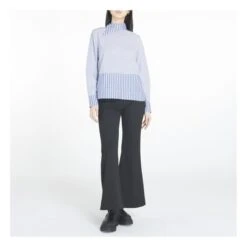 Ganni Organic Cotton Asymmetric Collar Striped Shirt | Grey Blue 9 Ganni Organic Cotton Asymmetric Collar Striped Shirt | Grey Blue -A.P.C. Store unnamed file 195