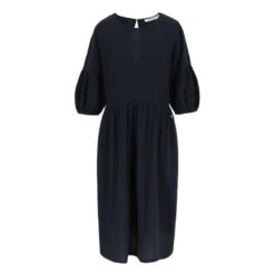 Vero Cotton Gauze Dress | Navy Blue
