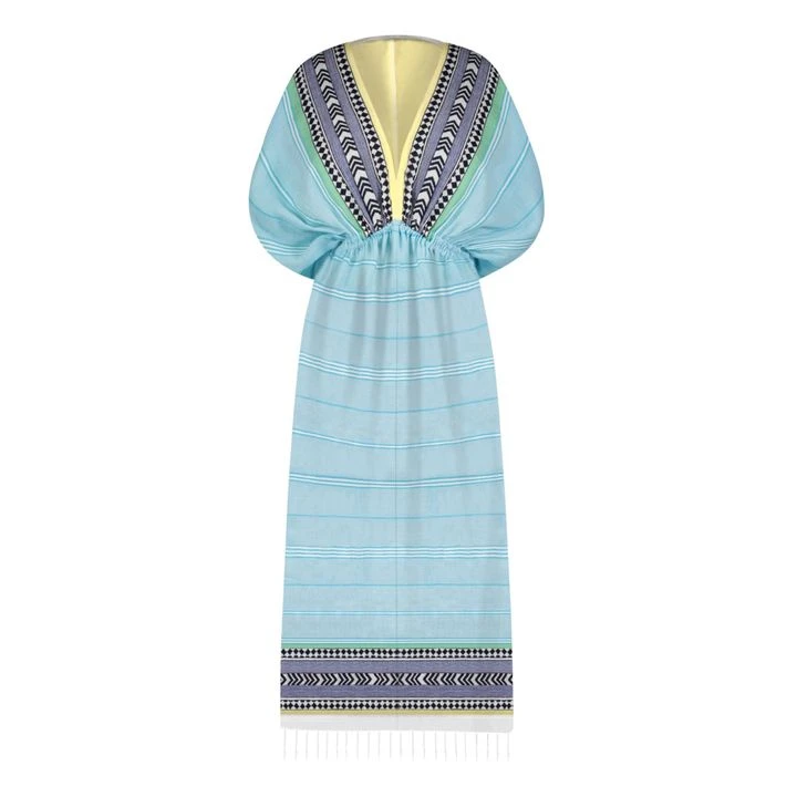 Neela Plunge Neck Dress | Turquoise 3 Neela Plunge Neck Dress | Turquoise