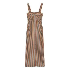 Momoni Francine Metallic Stripes Dress | Blue