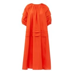 Rishi Pintuck Silk Dress | Red