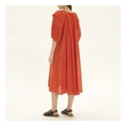 Rishi Pintuck Silk Dress | Red -A.P.C. Store unnamed file 2132