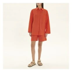 By Malene Birger Derris Organic Cotton Shirt | Corail Orange -A.P.C. Store unnamed file 261