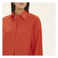 By Malene Birger Derris Organic Cotton Shirt | Corail Orange -A.P.C. Store unnamed file 265