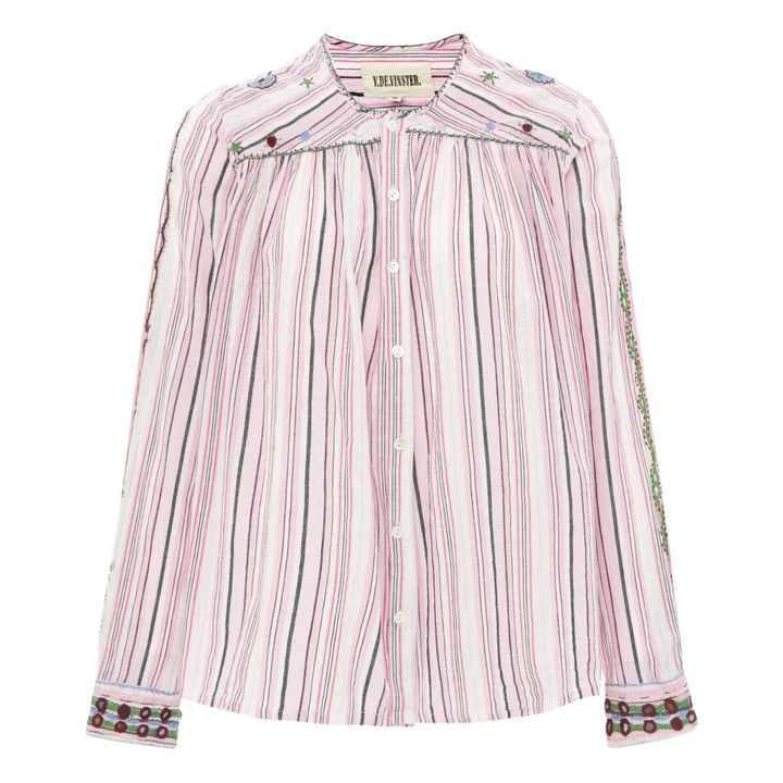 Khadi Mexican Embroidery Cotton Shirt | Pink 3 Khadi Mexican Embroidery Cotton Shirt | Pink