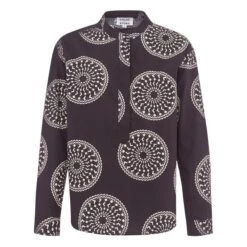 Claudie Printed Cotton Poplin Shirt | Black