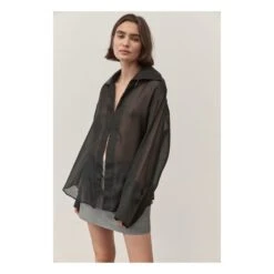 Sheer Silk And Cotton Shirt | Black 14 Sheer Silk And Cotton Shirt | Black -A.P.C. Store unnamed file 416