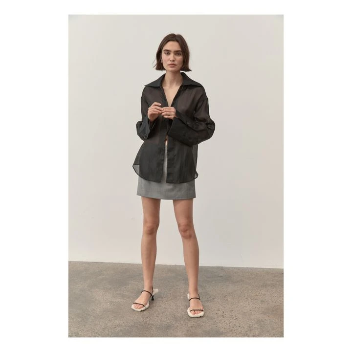 Sheer Silk And Cotton Shirt | Black 6 Sheer Silk And Cotton Shirt | Black - Image 4