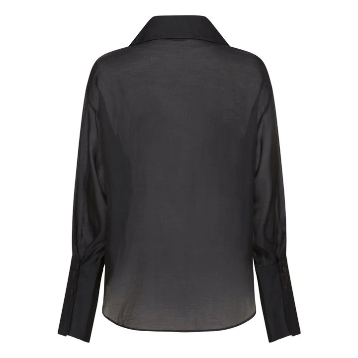 Sheer Silk And Cotton Shirt | Black 12 Sheer Silk And Cotton Shirt | Black - Image 10