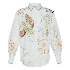 FORTE_FORTE Embroidered Cotton Poplin Shirt "Crazy Love" | White