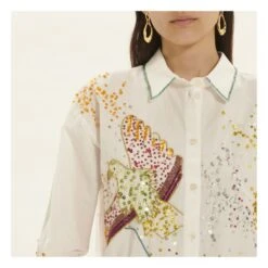 FORTE_FORTE Embroidered Cotton Poplin Shirt "Crazy Love" | White -A.P.C. Store unnamed file 491