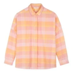 Delima Checked Shirt | Orange